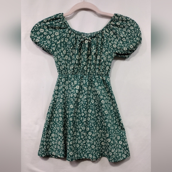 Zara Other - Zara Floral Peasant Dress Girls 6 Green Cottagecore Retro 90s Beach Vacation